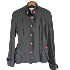Joseph Ribkoff Military Style Grey Jacket Size 8